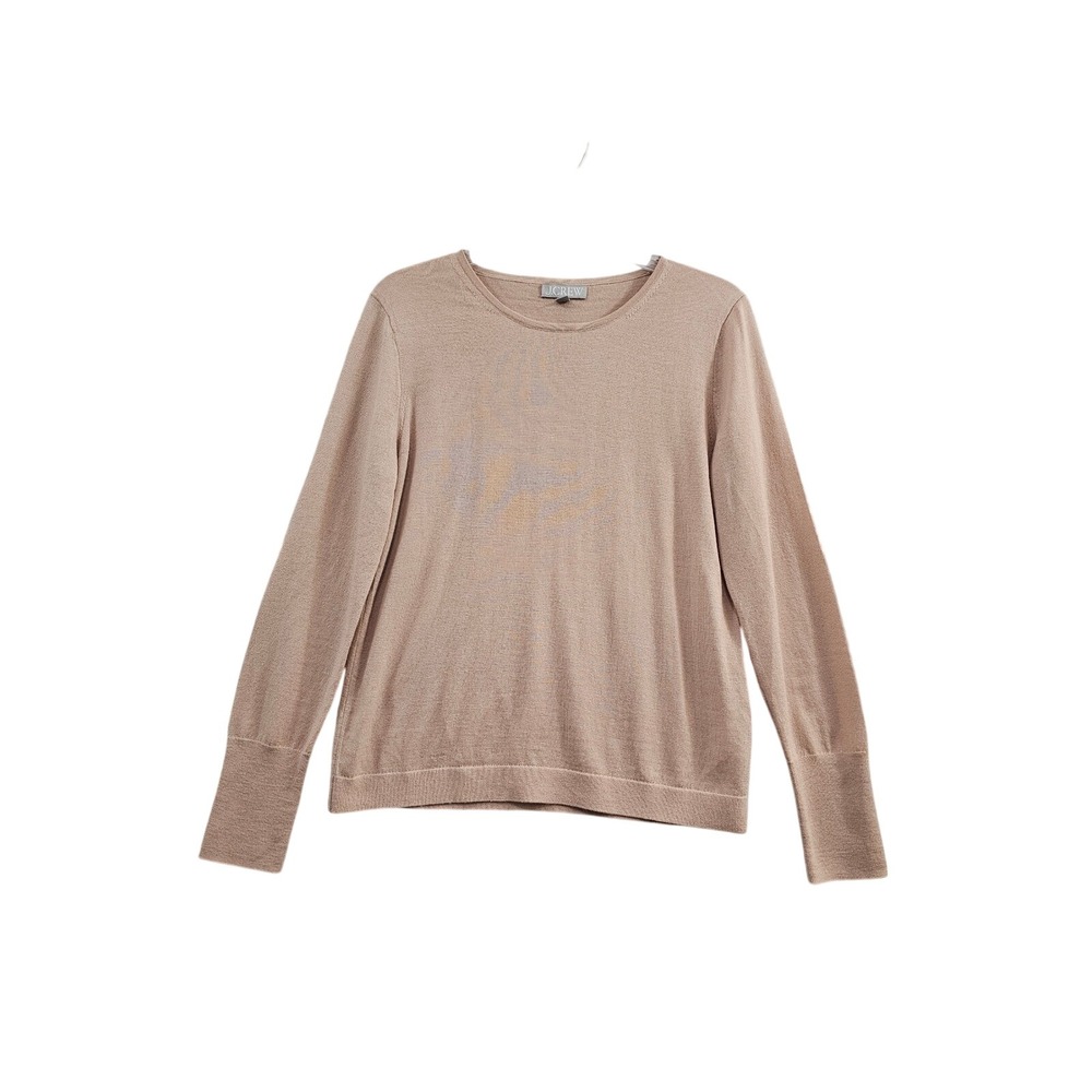 J Crew Halle crewneck sweater Merino Wool Womens S Camel Crewneck Pullover BJ593